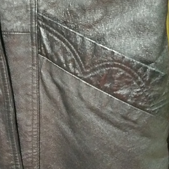 100% LEATHER SUEDE BLACK TRENCH COAT MARBLE PEBBLE MAXI LONG MOBWIFE GRUNGE GOTH - Picture 6 of 16